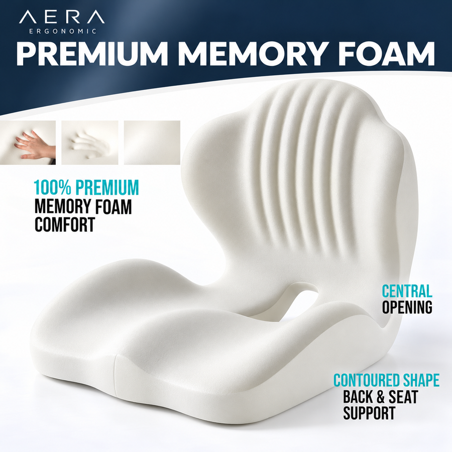 Illustration of the one-piece memory foam form and central opening
